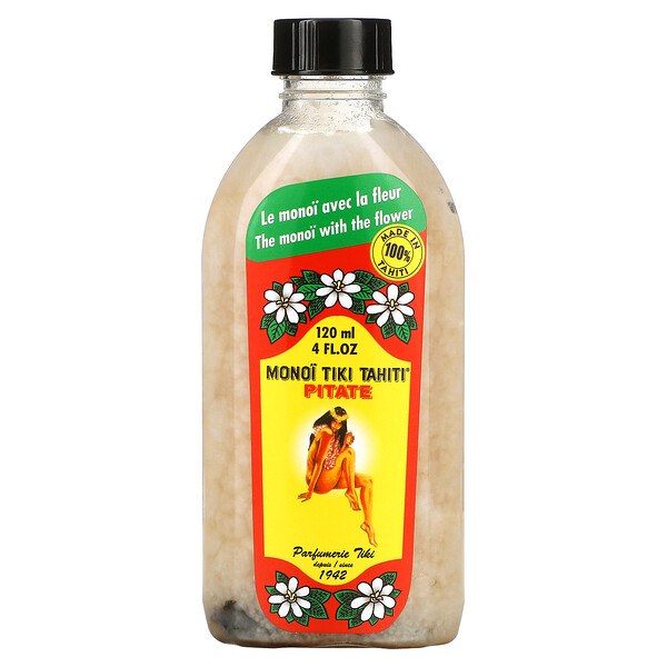 Кокосовое масло, питат (жасмин), 4 жидких унции (120 мл) Monoi Tiare Tahiti
