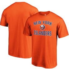 Fanatics NHL New York Islanders Team Wordmark Heather Blue Long Sleeve Shirt, Men's, Small