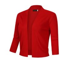 Women’s 3/4 Sleeve Cropped Cardigan Sweaters Open Front Knit Short Bolero Shrugs Glorystar