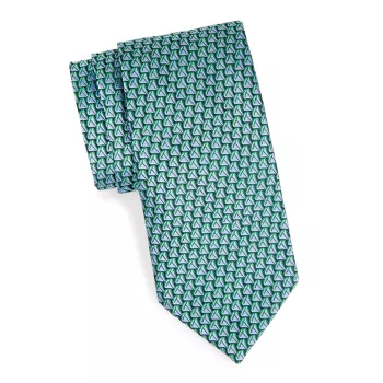 Шелковый жаккардовый галстук «Парусник» Charvet