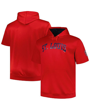 Мужской красный пуловер с короткими рукавами St. Louis Cardinals Big and Tall Contrast, толстовка с капюшоном Profile