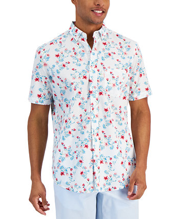Мужская рубашка из поплина с цветочным принтом Hibiscus, созданная для Macy's Club Room