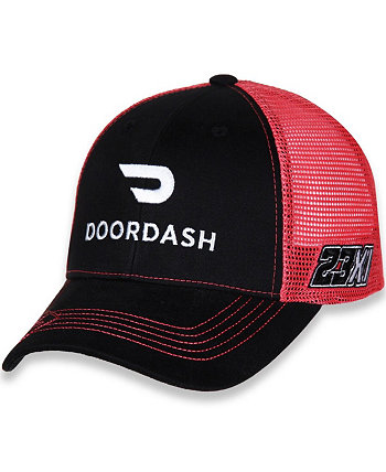 Men's Checkered Flag Black, Red Bubba Wallace Doordash Adjustable Hat Checkered Flag Sports