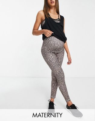 Mamalicious Maternity active legging in leopard - part of a set Mama.licious