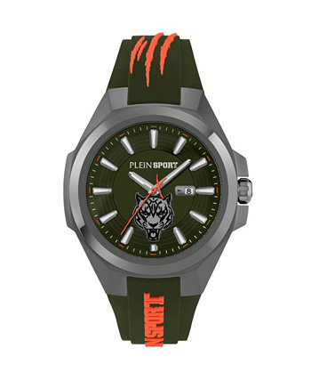 Смарт часы Plein Sport Tigermaster три стрелки с датой зеленый силикон 47MM Plein Sport