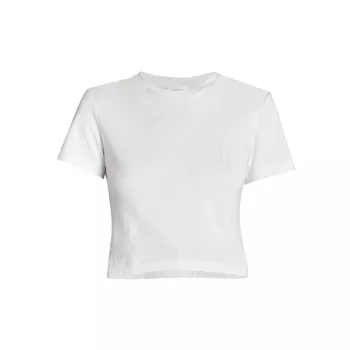 Укороченная облегающая футболка Saint Laurent