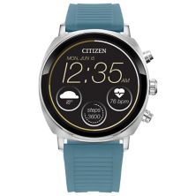 Умные умные часы Citizen CZ унисекс из нержавеющей стали с сенсорным экраном и синим силиконовым ремешком — MX1000-01X Citizen