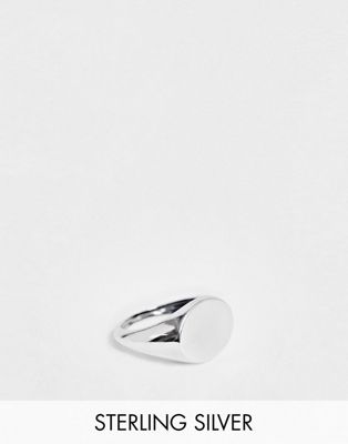 ASOS DESIGN sterling silver signet ring in silver ASOS DESIGN