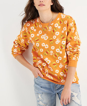 Juniors' Winnie The Pooh Floral-Print Sweatshirt Disney