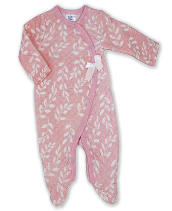 Baby Girls Sweet Leaves Quilted Footie Baby Mode
