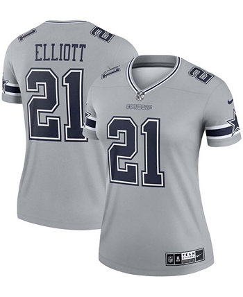 Women's Ezekiel Elliott Gray Dallas Cowboys Inverted Legend Jersey Nike