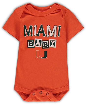 Боди Orange для мальчиков и девочек Orange Miami Hurricanes Baby Block Otis Garb
