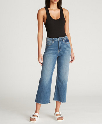 Женские широкие джинсы средней потертости Dylan с кокеткой спереди Vigoss Jeans