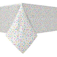 Rectangular Tablecloth, 100% Cotton, 60x84&#34;, Sprinkles on White Fabric Textile Products