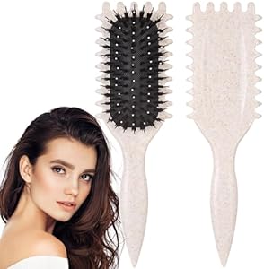 Curl Defining Brush, Curl Hair Brush, Curl Define Styling Brush, For Combing and Shaping Curls in All Hairstyles to Reduce Pulling (Green) Aimery