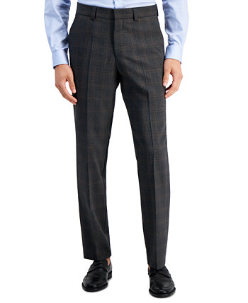 Мужские костюмные брюки современного кроя из смесовой шерсти HUGO BOSS