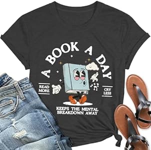 Wildflowers Book Shirts for Women Teacher Reading Book Tshirt Book Lover Gifts Tee Tops GRJ