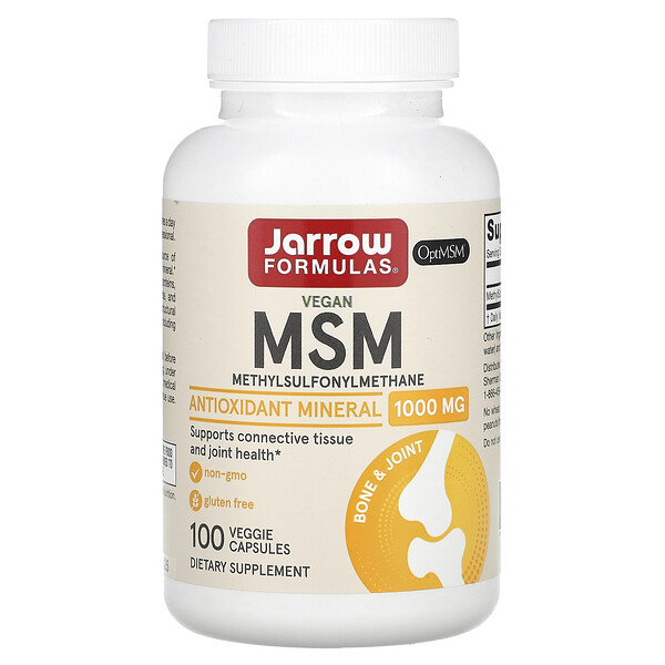 MSM - 1000 мг - 100 растительных капсул - Jarrow Formulas Jarrow Formulas