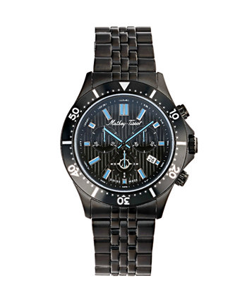 Мужские часы Expedition Chronograph Collection, черные часы с браслетом из нержавеющей стали, 43 мм Mathey-Tissot