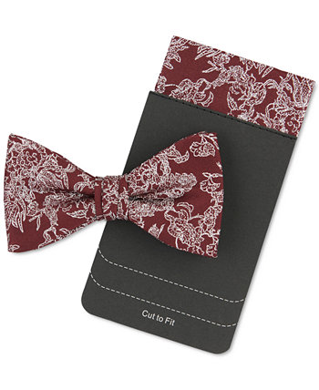 Men's Floral Pre-Tied Bow Tie & Pocket Square Set Tallia