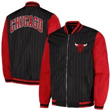 Men's JH Design  Black Chicago Bulls Full-Zip Bomber Jacket JH Design