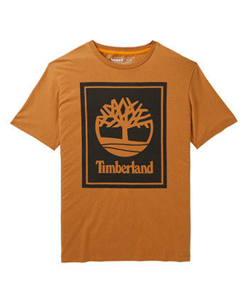 Мужская футболка с логотипом и сложенным логотипом с короткими рукавами Timberland