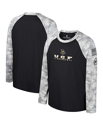 Черная камуфляжная футболка Big Boys UCF Knights OHT в военном стиле с надписью Dark Star Raglan с длинными рукавами Colosseum