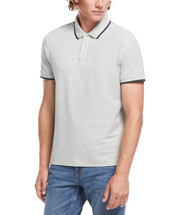 Мужская однотонная рубашка-поло с воротником-стойкой Perry Ellis America