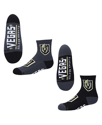 Комплект из двух пар молодежных носков Vegas Golden Knights для мальчиков и девочек четверти длины For Bare Feet