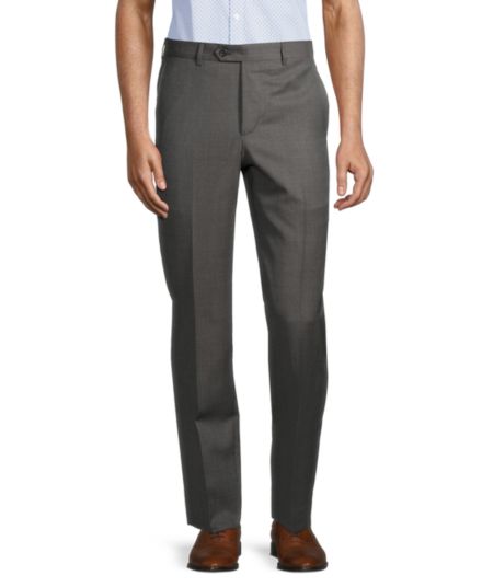 Текстурированные шерстяные брюки Saks Fifth Avenue