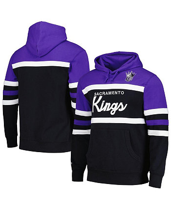 Мужской черный, фиолетовый пуловер с капюшоном Sacramento Kings Head Coach Mitchell & Ness