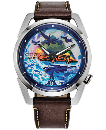 Мужские часы Eco-Drive Avatar с коричневым кожаным ремешком, 42 мм Citizen