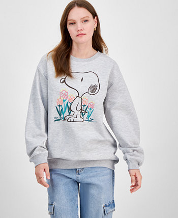 Juniors' Snoopy Floral Graphic Sweatshirt Freeze 24-7