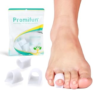 Hammertoe Corrector for Women - Soft Gel (Гель) Toe Straighteners - Realign Bent, Curled, Crooked, Claw, Bunion, Hammer Toes - Toe Corrector for Men（6 Count, Small, Beige） Promifun