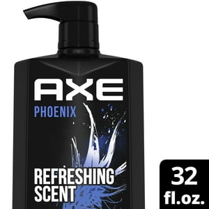 AXE Men's Liquid Body Wash & Shower Gel with Pump Phoenix Crushed Mint & Rosemary, 32 oz Axe