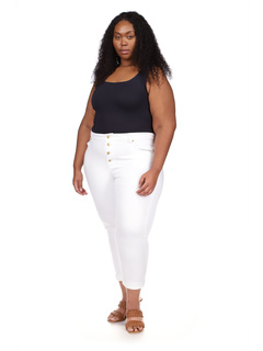 Белые укороченные джинсы-скинни Selma с высокой посадкой больших размеров MICHAEL Michael Kors