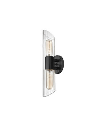 4,75-дюймовый стеклянный металлический светильник Samantha 2 Light, короткий косметический светильник с рифленым стеклом Dainolite
