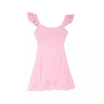 Girl's Ruby Tie-Back Ruffled Dress Miss Behave