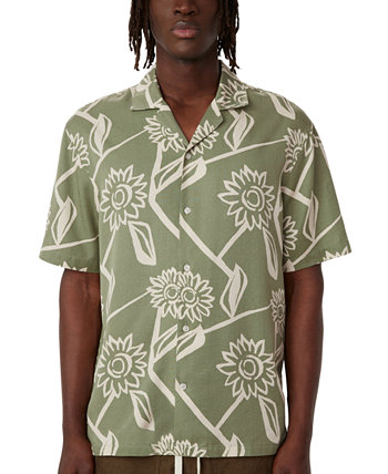 Men's Short Sleeve Floral Print Button-Front Shirt FRANK AND OAK