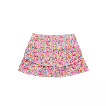 Little Girl's &amp; Girl's Novelty Tier Skirt Lucky in Love
