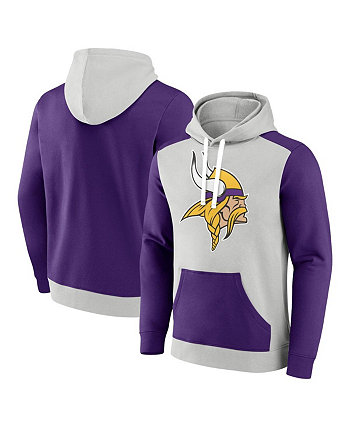 Мужской флисовый пуловер с капюшоном Minnesota Vikings Big and Tall Team серебристого и фиолетового цвета Fanatics