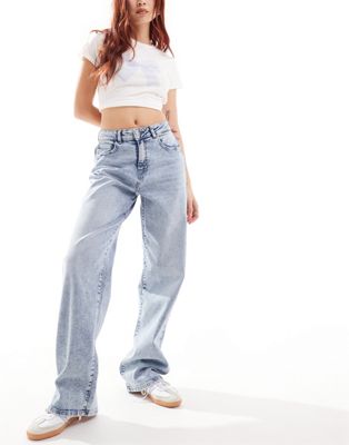 Noisy May Josie high rise baggy jeans in light wash  Noisy May