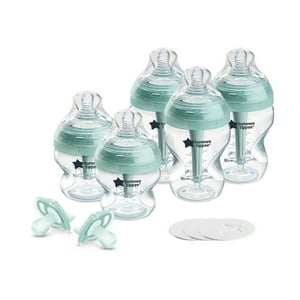 Tommee Tippee Advanced Anti-Colic Fussy Baby Bottle and Pacifier Set, 0m+, 5oz and 9oz Self-Sterilizing Bottles, Slow-Flow Breast-Like Nipples, Ultralight Pacifiers Tommee Tippee