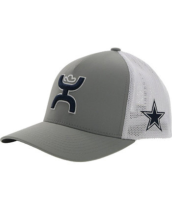 Мужская серо-белая шляпа Dallas Cowboys Trucker Flex Hooey