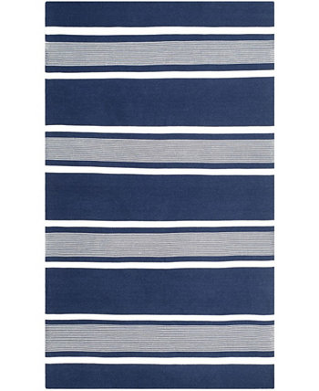 Hanover Stripe LRL2461A Темно-синий коврик размером 4 х 6 футов для улицы LAUREN Ralph Lauren