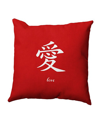 Красная декоративная подушка с принтом слов Love 16 дюймов E by Design