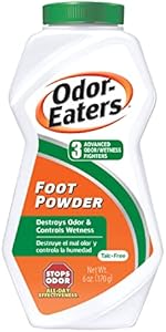 Odor-Eaters Foot Powder, 6 oz, Pack of 4 – Foot Odor Eliminator for Shoes & Feet, Odor Control, Easy Grip Bottle, Foot & Shoe Powder, Talc Free Odor-Eaters