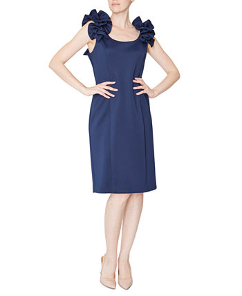 Women's Ruffled-Shoulder Sleeveless Dress Donna Ricco
