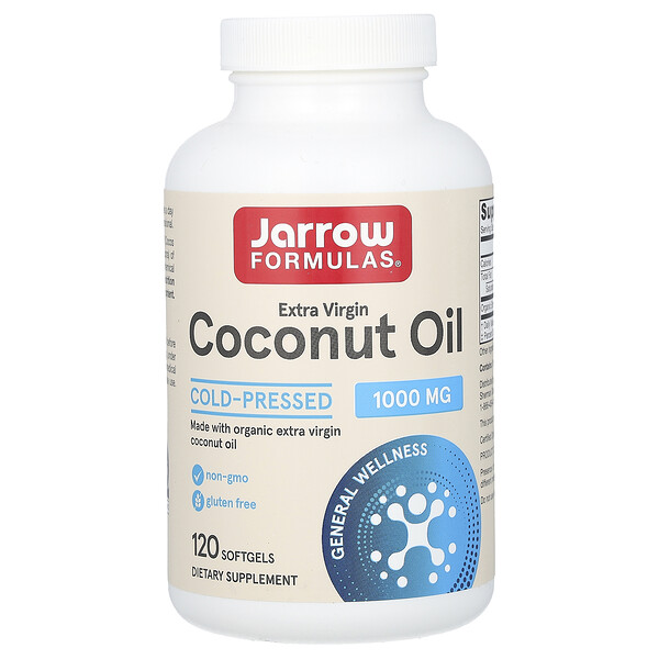 Кокосовое масло экстра-класса, 1000 мг, 120 мягких таблеток Jarrow Formulas