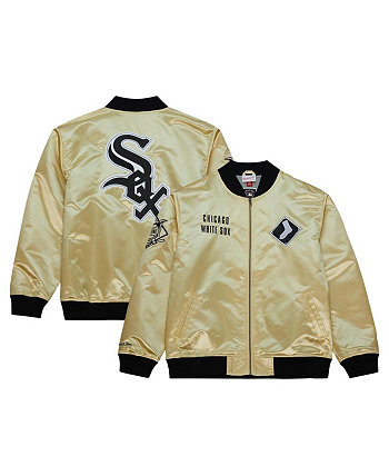 Мужская легкая атласная куртка с молнией во всю длину Gold Chicago White Sox OG 2.0 Mitchell & Ness